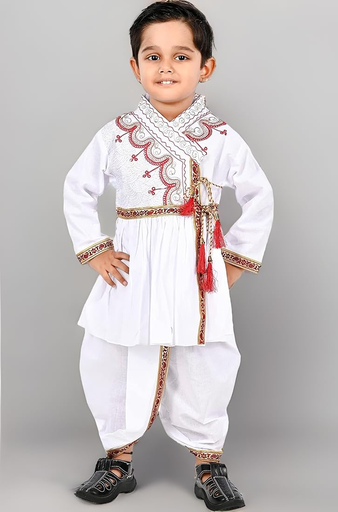 White Kurta Pyjama For Kids